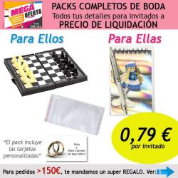 Pack completo Super-Ahorro de regalos para invitados (hombres y mujeres), con bolsas y tarjetas