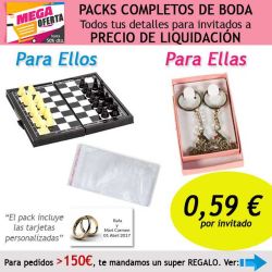Pack completo Super-Ahorro de regalos para invitados (hombres y mujeres), con bolsas y tarjetas