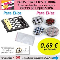 Pack completo Super-Ahorro de regalos para invitados (hombres y mujeres), con bolsas y tarjetas