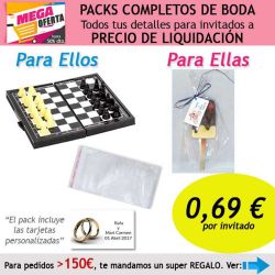 Pack completo Super-Ahorro de regalos para invitados (hombres y mujeres), con bolsas y tarjetas