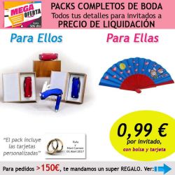 Pack completo Super-Ahorro de regalos para invitados (hombres y mujeres), con bolsas y tarjetas