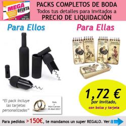 Pack completo Super-Ahorro de regalos para invitados (hombres y mujeres), con bolsas y tarjetas