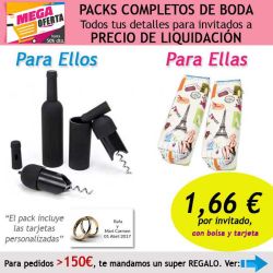 Pack completo Super-Ahorro de regalos para invitados (hombres y mujeres), con bolsas y tarjetas
