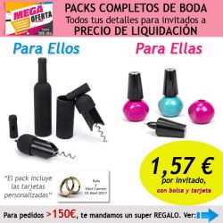 Pack completo Super-Ahorro de regalos para invitados (hombres y mujeres), con bolsas y tarjetas