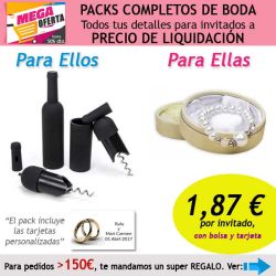 Pack completo Super-Ahorro de regalos para invitados (hombres y mujeres), con bolsas y tarjetas