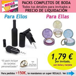 Pack completo Super-Ahorro de regalos para invitados (hombres y mujeres), con bolsas y tarjetas