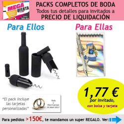 Pack completo Super-Ahorro de regalos para invitados (hombres y mujeres), con bolsas y tarjetas