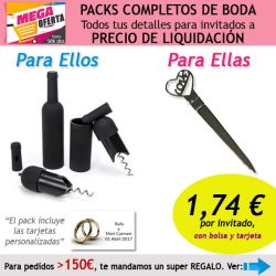 Pack completo Super-Ahorro de regalos para invitados (hombres y mujeres), con bolsas y tarjetas