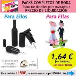 Pack completo Super-Ahorro de regalos para invitados (hombres y mujeres), con bolsas y tarjetas