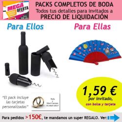 Pack completo Super-Ahorro de regalos para invitados (hombres y mujeres), con bolsas y tarjetas