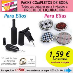 Pack completo Super-Ahorro de regalos para invitados (hombres y mujeres), con bolsas y tarjetas