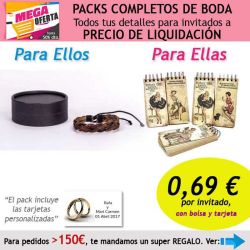 Pack completo Super-Ahorro de regalos para invitados (hombres y mujeres), con bolsas y tarjetas