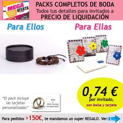Pack completo Super-Ahorro de regalos para invitados (hombres y mujeres), con bolsas y tarjetas