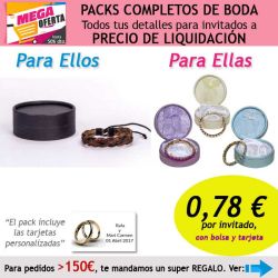 Pack completo Super-Ahorro de regalos para invitados (hombres y mujeres), con bolsas y tarjetas