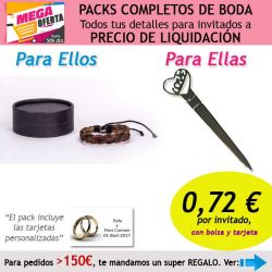 Pack completo Super-Ahorro de regalos para invitados (hombres y mujeres), con bolsas y tarjetas