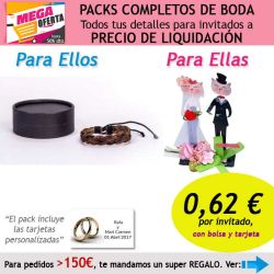 Pack completo Super-Ahorro de regalos para invitados (hombres y mujeres), con bolsas y tarjetas