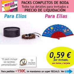 Pack completo Super-Ahorro de regalos para invitados (hombres y mujeres), con bolsas y tarjetas