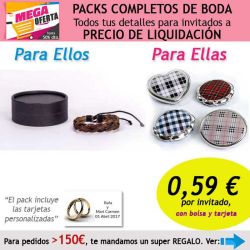 Pack completo Super-Ahorro de regalos para invitados (hombres y mujeres), con bolsas y tarjetas