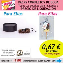 Pack completo Super-Ahorro de regalos para invitados (hombres y mujeres), con bolsas y tarjetas