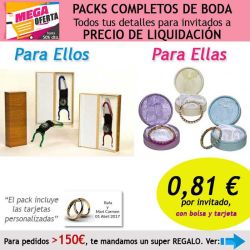 Pack completo Super-Ahorro de regalos para invitados (hombres y mujeres), con bolsas y tarjetas