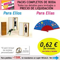 Pack completo Super-Ahorro de regalos para invitados (hombres y mujeres), con bolsas y tarjetas