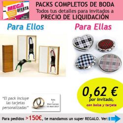 Pack completo Super-Ahorro de regalos para invitados (hombres y mujeres), con bolsas y tarjetas