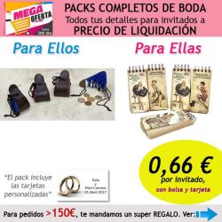 Pack completo Super-Ahorro de regalos para invitados (hombres y mujeres), con bolsas y tarjetas