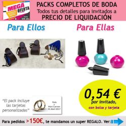 Pack completo Super-Ahorro de regalos para invitados (hombres y mujeres), con bolsas y tarjetas