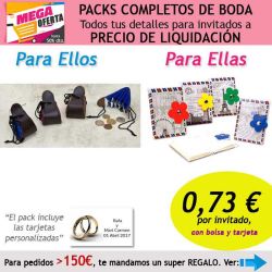 Pack completo Super-Ahorro de regalos para invitados (hombres y mujeres), con bolsas y tarjetas