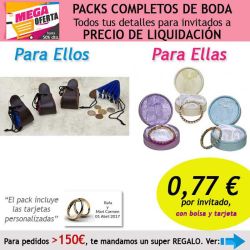 Pack completo Super-Ahorro de regalos para invitados (hombres y mujeres), con bolsas y tarjetas