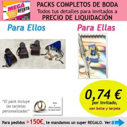 Pack completo Super-Ahorro de regalos para invitados (hombres y mujeres), con bolsas y tarjetas
