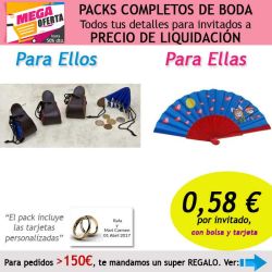 Pack completo Super-Ahorro de regalos para invitados (hombres y mujeres), con bolsas y tarjetas