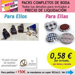 Pack completo Super-Ahorro de regalos para invitados (hombres y mujeres), con bolsas y tarjetas