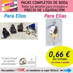 Pack completo Super-Ahorro de regalos para invitados (hombres y mujeres), con bolsas y tarjetas