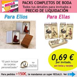 Pack completo Super-Ahorro de regalos para invitados (hombres y mujeres), con bolsas y tarjetas