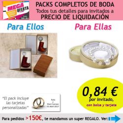 Pack completo Super-Ahorro de regalos para invitados (hombres y mujeres), con bolsas y tarjetas