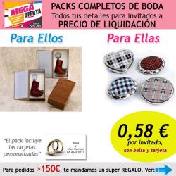 Pack completo Super-Ahorro de regalos para invitados (hombres y mujeres), con bolsas y tarjetas