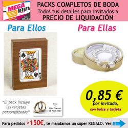 Pack completo Super-Ahorro de regalos para invitados (hombres y mujeres), con bolsas y tarjetas