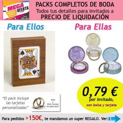 Pack completo Super-Ahorro de regalos para invitados (hombres y mujeres), con bolsas y tarjetas