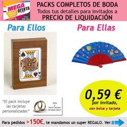 Pack completo Super-Ahorro de regalos para invitados (hombres y mujeres), con bolsas y tarjetas