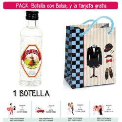 Botellita 40ml de Anís Dulce con bolsa charlestón y tarjeta
