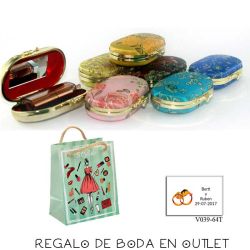 Pack de estuche con espejo para barra de labios con bolsa y tarjeta