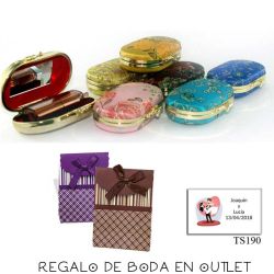 Pack de estuche con espejo para barra de labios con bolsa y tarjeta