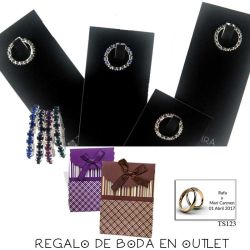 Pack de anillo elástico de metal con cristal de roca, bolsa y tarjeta