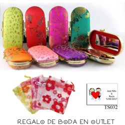 Pack de estuche con espejo para mujer con bolsa y tarjeta