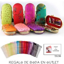 Pack de estuche con espejo para mujer con bolsa y tarjeta