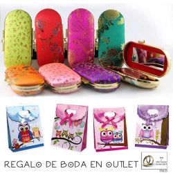 Pack de estuche con espejo para mujer con bolsa y tarjeta