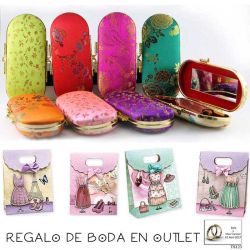 Pack de estuche con espejo para mujer con bolsa y tarjeta