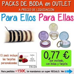 Pack Super-Ahorro de regalos Bodas en Outlet, con bolsas y tarjetas