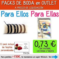 Pack Super-Ahorro de regalos Bodas en Outlet, con bolsas y tarjetas